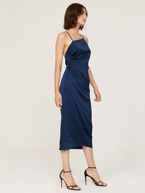 Milly Electra Slip Dress Dark Blue Size 4